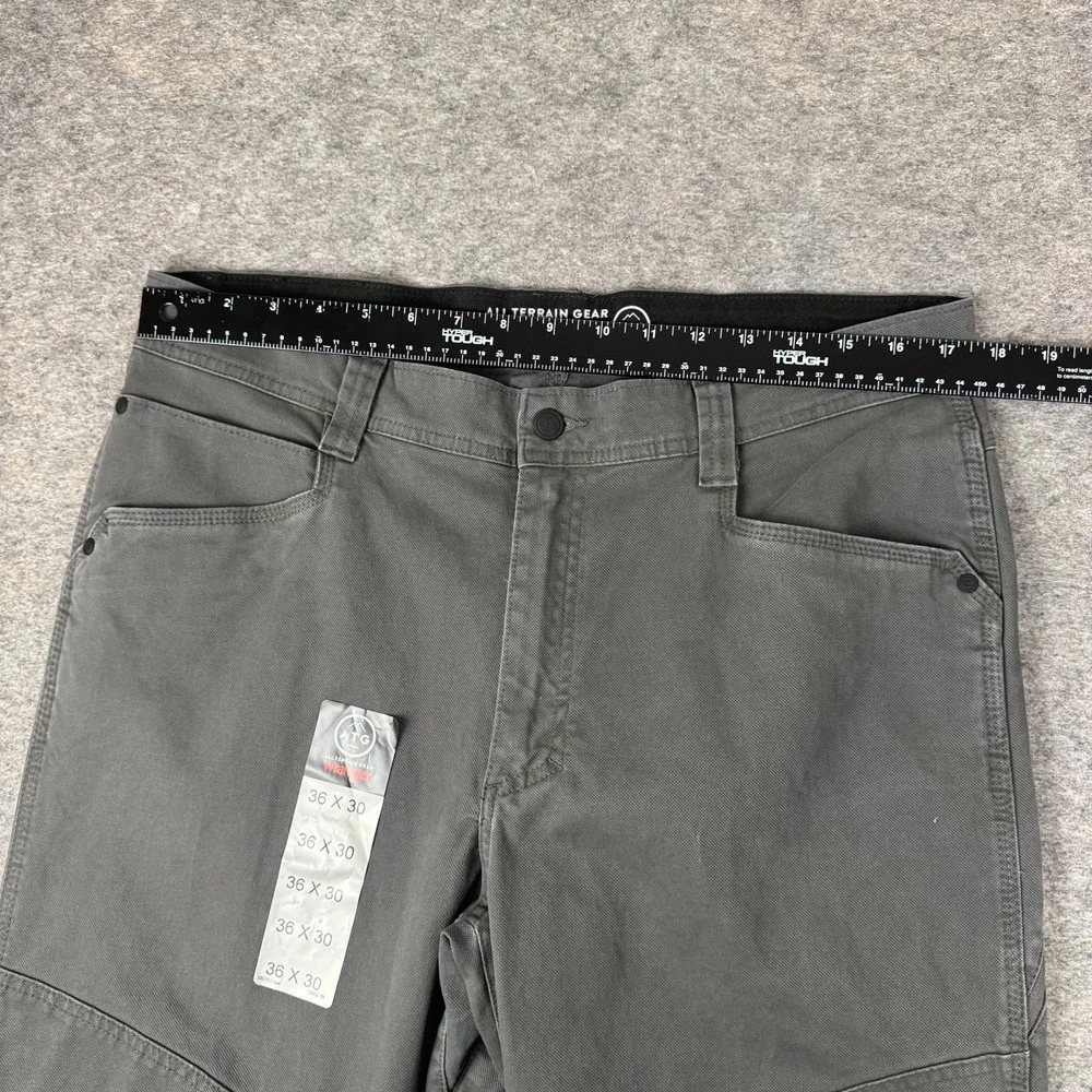Wrangler ATG Jackson Utility Pants Cotton Stretch Pockets Gray Mens 36x30